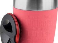Emsa Thermobecher Travel Cup, Edelstahl, Silikon, 0,2 Liter, Edelstahl, Trink- und Eisbecher, gummierte Manschette