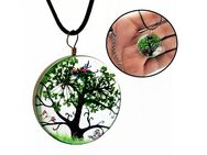 Halskette mit Baum Motiv Glas Anhänger Umwelt Rund Natur Modeschmuck Blüte Pflanze Gras 8,90€* - Villingen-Schwenningen