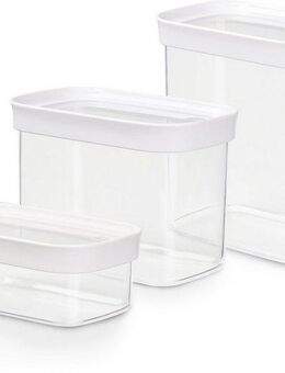 Emsa Vorratsdose N11427 Optima, Kunststoff, (Set, 3-tlg), rechteckig, sicher, hygienisch, unbedenklich, platzeffizient