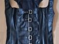 Korsage Punk Gothic in schwarz PU Leder mit Schnallen und Reißverschluss / Größen 0XL und 1XL in 45768