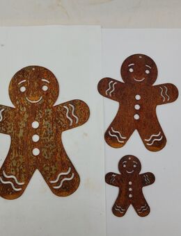 Christbaumschmuck Lebkuchenmännchen 2 Edelrost Baumhänger - Kraftisried
