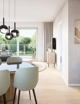 2-Zi-Whg. mit Wohnbereich mit offener Küche, Duschbad und Balkon zum Park - München
