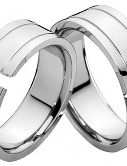 Bezaubernde Edelstahlringe E226 mit Zirkonia und Gravur - Aholming