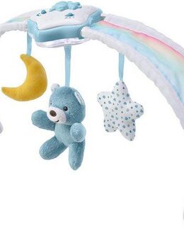 Chicco Spielbogen Regenbogen-Spielbogen für Kinderbett 2 In 1, mit Licht und Melodien, Blau