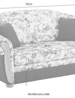 Home affaire 2-Sitzer Milano, bequem durch Federkern, kompakte Stellmaße: Breite 159cm