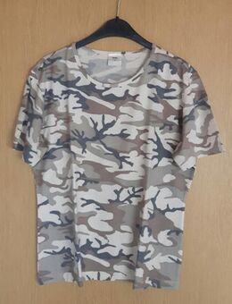 T-Shirt mit Muster creme/kaki, Gr: 40/42 - Immenhausen