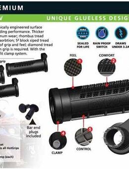 Oxford Premium Heizgriffe für ATV Quad elektronisches 5-Stufen System HotGrips - Eschershausen