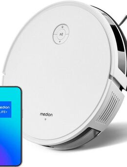 Medion® Saugroboter S35 (MD 11899), intelligente S-Linien Navigation, 4 kPa Saugleistung, App-Steuerung, Teppicherkennung, 120 min Laufzeit, Ladestation