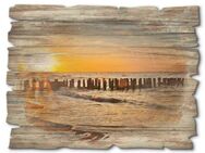 Artland Holzbild Schöner Sonnenuntergang am Strand, Strand (1 St)