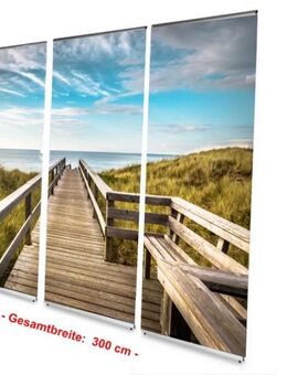Bestatterbedarf: L-Banner Display Set "Holzweg zum Strand" - Dekoration für Trauerhallen, Bestatter, Bestattungszubehör, - Wilhelmshaven Zentrum