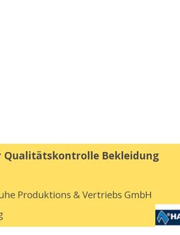 Mitarbeiter Qualitätskontrolle Bekleidung (m/w/d) - Mainburg
