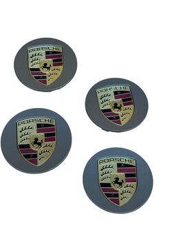 4X ORG. PORSCHE RADKAPPEN NABENDECKEL SILBER 7L5601149 7P5601149 - Dortmund Wickede