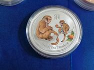 5 Silbermünzen Lunar II Affe 2016 coloriert, neu in Originalkapseln, je 1 Feinunze Silber - Hamburg