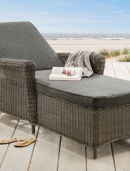 Destiny Gartenliege CASA, Aluminium, Polyrattan, m. Rollen und Auflage, 202x83x58cm, verstellbar