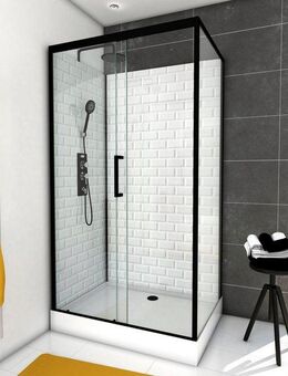 Marwell Komplettdusche White Stone, BxT: 110x80 cm, Einscheibensicherheitsglas, inkl. Armaturen