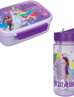 Scooli Lunchbox Brotzeitdose + Flasche, Unicorn Academy, Kunststoff, (2-tlg), mit Trinkflasche