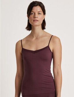 CALIDA Spaghettitop Cate Satin-Einsatz, Single Jersey Qualität, elastisch, weich, feminin