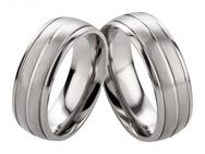 Titanringe voll im Trend T037 breite 8mm + Glanzrillen - Aholming