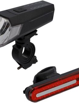 FISCHER Fahrrad Fahrradbeleuchtung LED-Akku Bel.-Set Bremsbel. 80 Lux