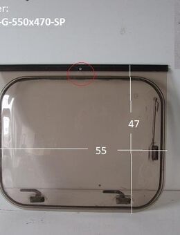 Wohnwagenfenster Kistenpfennig 028 D869 ca 55 x 47, Fendt / Tabbert, braun, Sonderpreis (Kratzer, Riss) - Schotten Zentrum