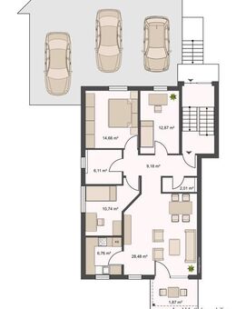 Wohnen in der Südstadt! 4 1/2 Zimmer im EG + überdachte Terrasse, Garage, STP, Gartennutzung - Eppingen