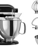 KitchenAid Küchenmaschine 5KSM175PSEOB ONYX BLACK, 300 W, 4,8 l Schüssel, mit Zubehör im Wert von ca. 112,-€ UVP in 00000