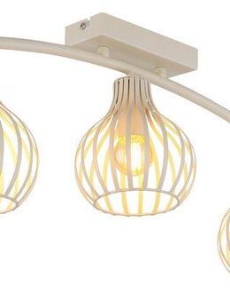 my home Deckenleuchte Heta, Deckenlampe Metall cremefarben, exkl. 3x E14 40W 230V, ohne Leuchtmittel, LxBxH: 60x55x24cm, Durchmesser Schirm: 13cm, neutrale Farbtöne