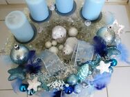 Gebrauchter Adventskranz liebevoll gestaltet Blautöne Eisbären - Kemmern