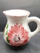 Krug Henkel Keramik Vase Rotweiß mit Henkel Blumen 10cm hoch Durchmesser ca. 9cm in 45259