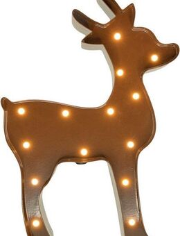 MARQUEE LIGHTS LED Dekolicht Reindeer, LED fest integriert, Warmweiß, Wandlampe, Tischlampe Rentier, Weihnachten 14 Leuchtmittel - 23x16 cm