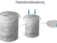 Sanilo Wäschekorb Beton, kräftige Farben, samtweiche Oberfläche, mit Deckel