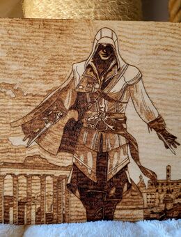 Assassins Creed: Ezio Auditore Brandmalerei A4 - Bietigheim-Bissingen