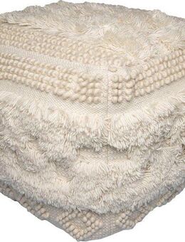 Kayoom Pouf Bohist 125 50cm x 50cm, Strukturen mit Fransen und Quasten (1-St), handgefertigt, Unikat, sehr gut kombinierbar, vielfältig im Einsatz