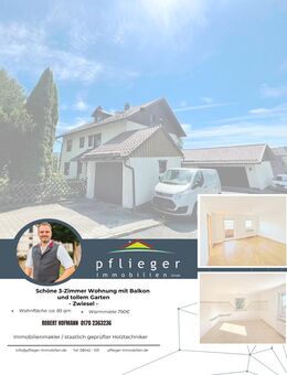 Schöne 3-Zimmer Wohnung mit Balkon und tollem Garten - Zwiesel