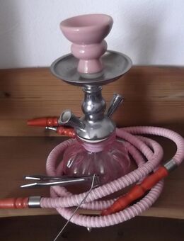 2 Schlauch Shisha rot 25 cm, Rauchsäule und Halter aus Metall - Geseke Zentrum