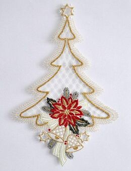 Stickereien Plauen Fensterbild Fensterbild Tannenbaum, Echte Plauener Spitze
