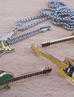 Gitarren Schmuck-Set, 4-tlg., Modeschmuck, aus Sammlung, ungetragen - Darmstadt Eberstadt