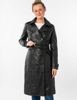 Mauritius Ledermantel GWTaruh OT (2-tlg) femininer Leder-Trenchcoat mit Bindegürtel