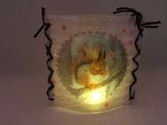 Stimmungslicht / Windlicht "Eichhörnchen im Winter" handmade NEU - Erkelenz