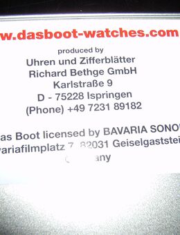 Armbanduhr Das Boot NEU - Wiesbaden