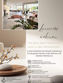 Luxuriös wohnen mit Blick über Heilbronn zu den Weinbergen - Heilbronn