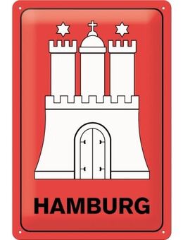 Schönes Blechschild mit Hamburger Wappen Hamburg 20x30 cm - Hamburg