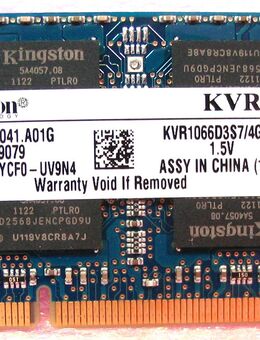 Kingston - 4GB RAM - KVR1066D3S7/4G - 1066MHz - DDR3 SODIMM - 204Pin - PC3-8500 - 1,5V - Biebesheim (Rhein)