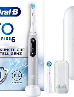 Oral-B Elektrische Zahnbürste iO 6, Aufsteckbürsten: 2 St., mit Magnet-Technologie, Display, 5 Putzmodi, Reiseetui