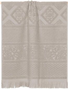 PAD Handtuch Harlem, Frottee (1-St), Made in Europe, Uni Farben, mit Ornamenten, mit Fransen