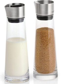 blomus Milch- und Zuckerset MACCHIATO (2-tlg), Edelstahl, Glas