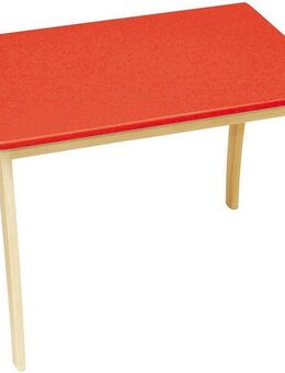 roba® Kindertisch mit farbig lackierter Tischplatte, rot