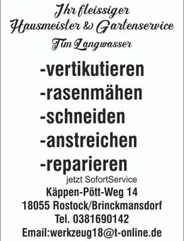 Hausmeister & Gartenservice - Rostock Brinckmansdorf