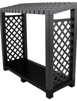 KHW Kaminholzregal aus stabilem und wetterfestem Kunststoff, BxTxH:114x47x102 cm, schützt Kaminholz vor Feuchtigkeit