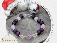 Armband aus Rosenquarz, Amethyst, Quarz, Jade & Silber - Gießen